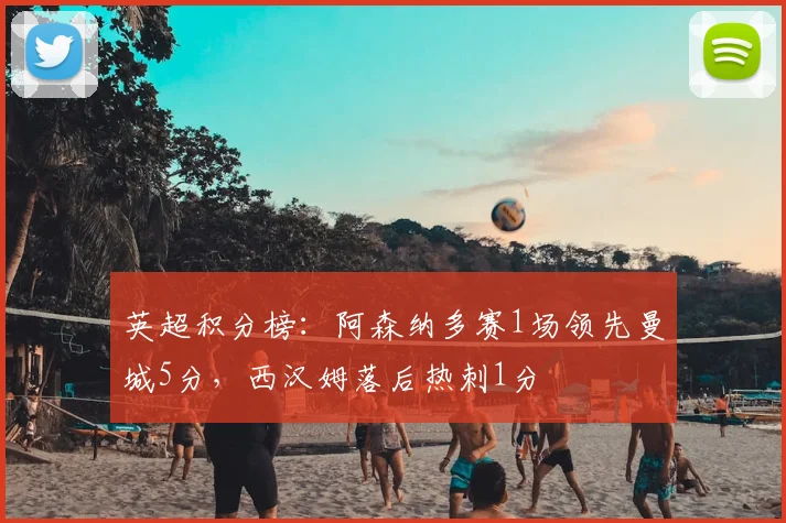 英超积分榜：阿森纳多赛1场领先曼城5分，西汉姆落后热刺1分